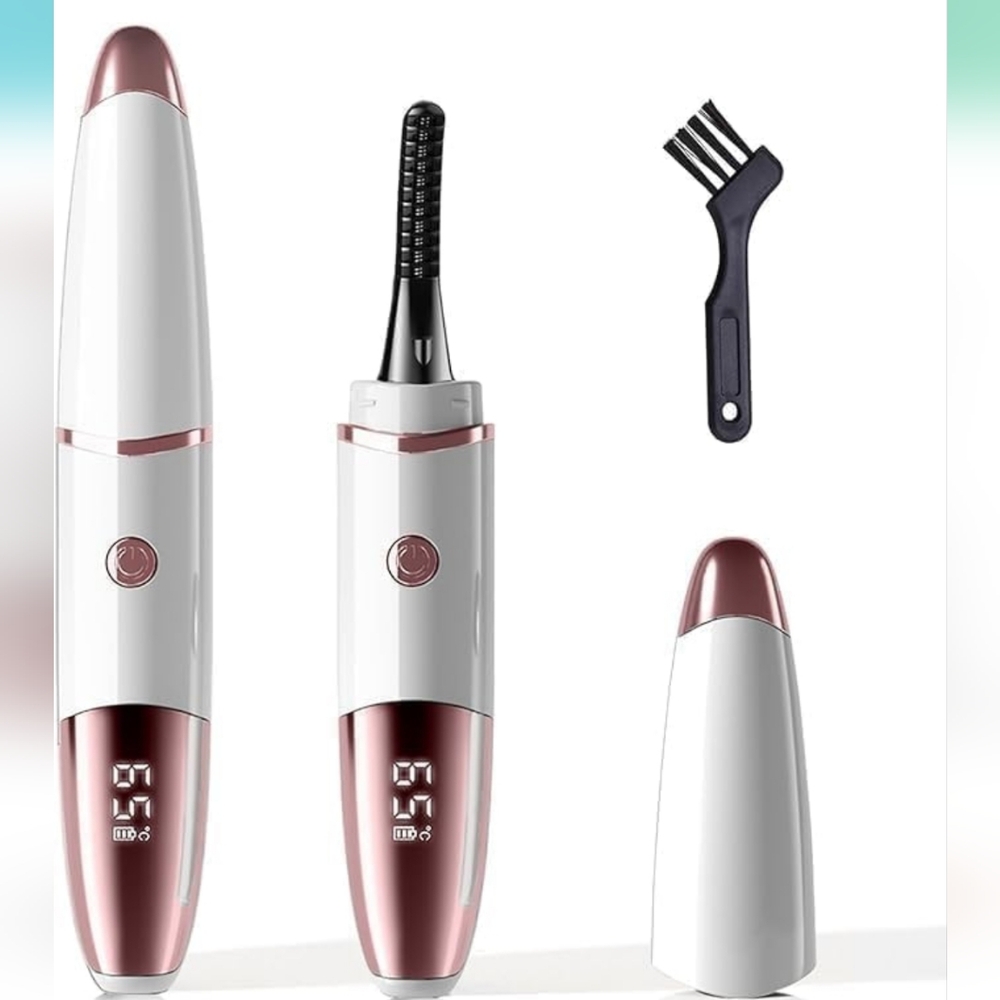 White and Pink Electric Eyelash Curler